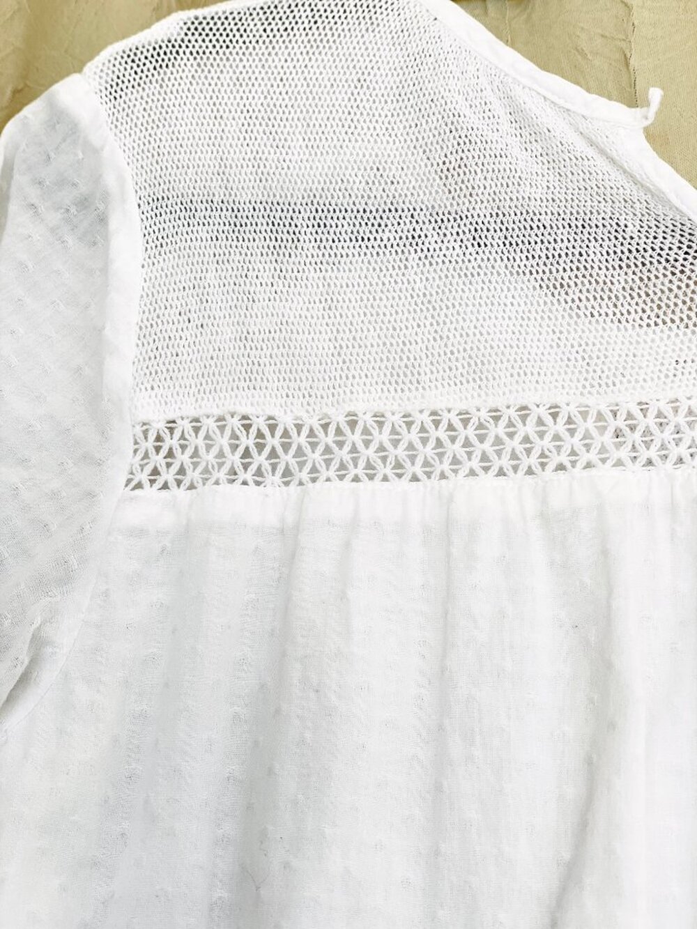 Bob Timberlake Small White Cotton Short Sleeve Lined Embroidered Boho Dress - Picture 12 of 14